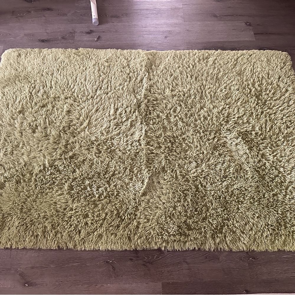 Soft Green Shag Rug - Picture 4 of 6